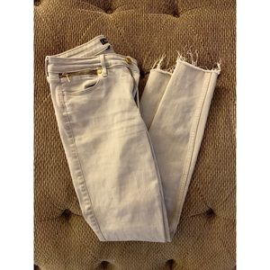 A&F signature collection gray jeans—metal accents